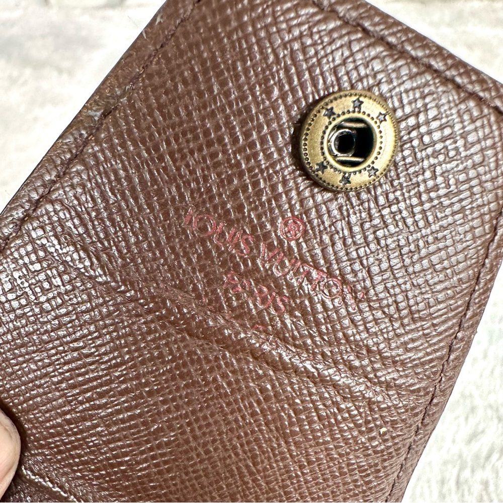 Louis Vuitton Damier Ebene Card Case Holder KEY FOB wristlet pouch CUTE! - Picture 8 of 9